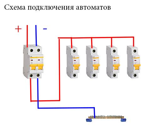 Как подключить автоматы в щитке, схема подключения автоматов