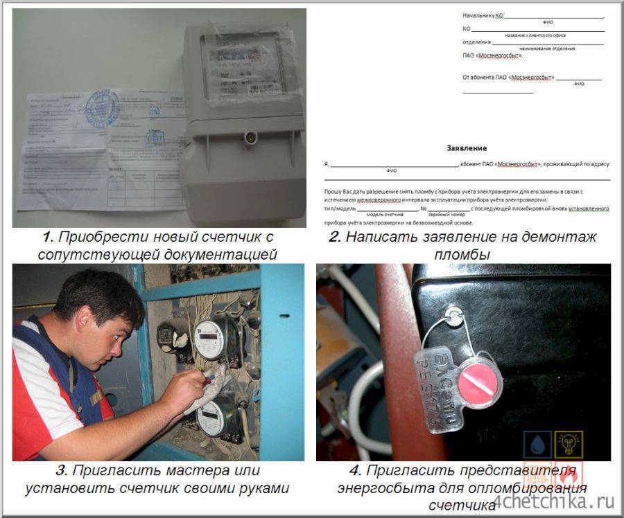 заменить электросчетчик в квартире последовательность действий
