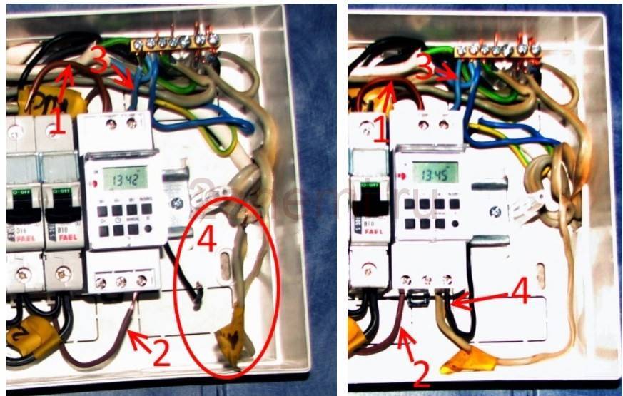 Схема подключения электронного таймера