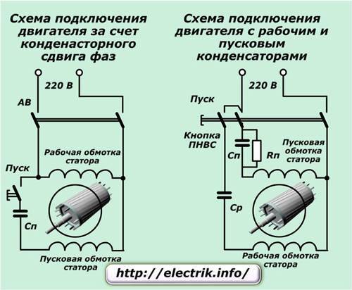 Схема однофазного двигателя – советы электрика