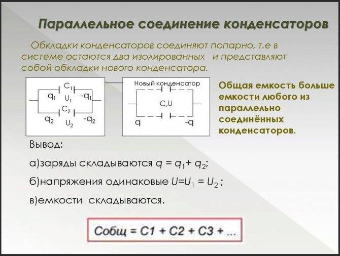Формула емкостного сопротивления